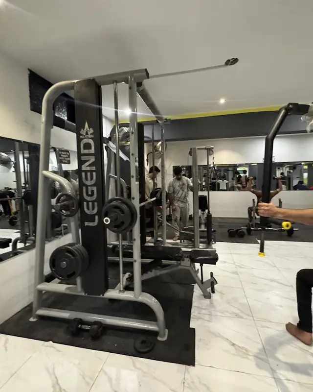 Rows of training machines